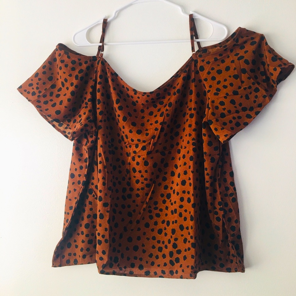 COPY - COPY - SHEIN Curve size 3xl Cheetah print off shoulder blouse